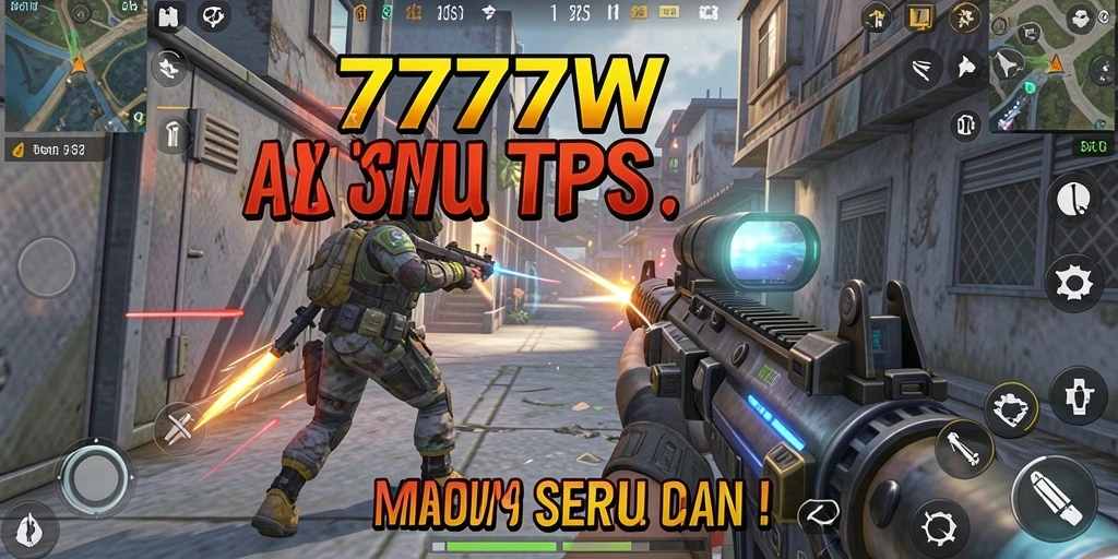 Tampilan gameplay seru 7777W dengan aksi menegangkan di medan perang.