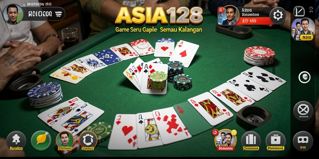 Tampilan gameplay seru dari ASIA128 dalam bermain Gaple.