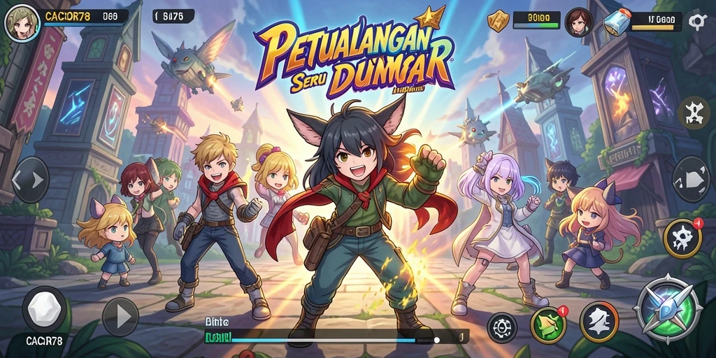Screenshot gameplay CACOR78 yang menampilkan pertarungan karakter anime.