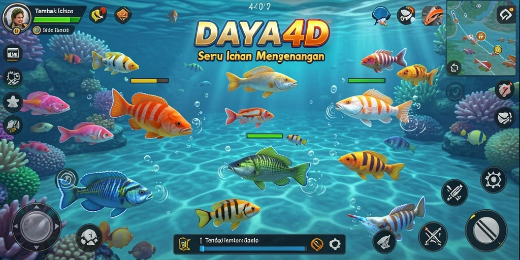 Tangkapan layar utama GAME DAYA4D menampilkan aksi memikat memancing ikan.