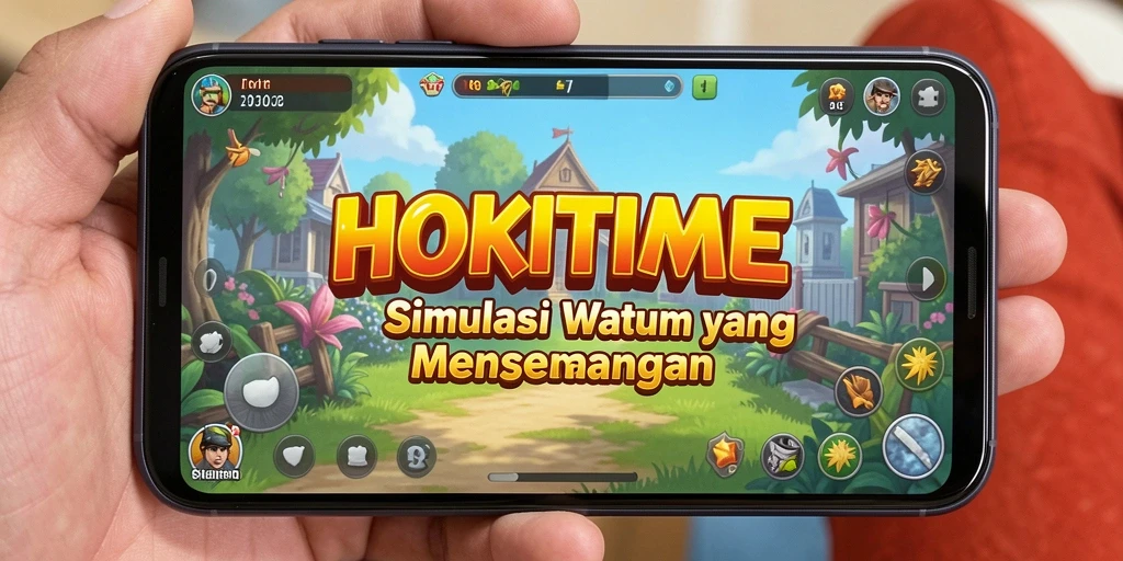 Tampilan gameplay menarik dari HOKITIME yang penuh warna.