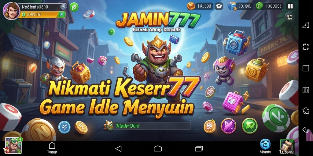 Tampilan gameplay menarik dari JAMIN777 dengan karakter yang bekerja otomatis.