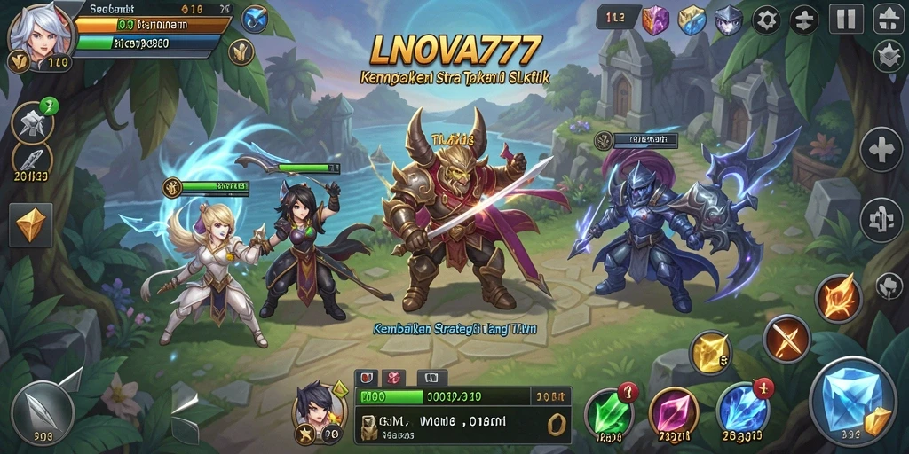 Screenshot menunjukkan aksi menarik dan strategis dalam LNOVA777.