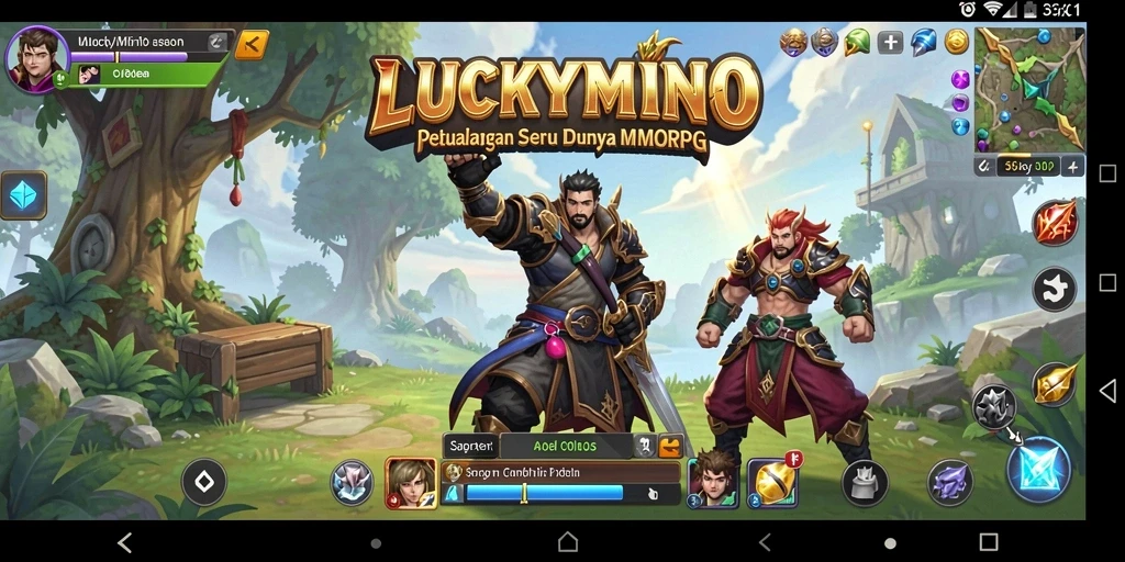 Tampilan menarik dari gameplay seru LUCKYMINO dalam dunia MMORPG.