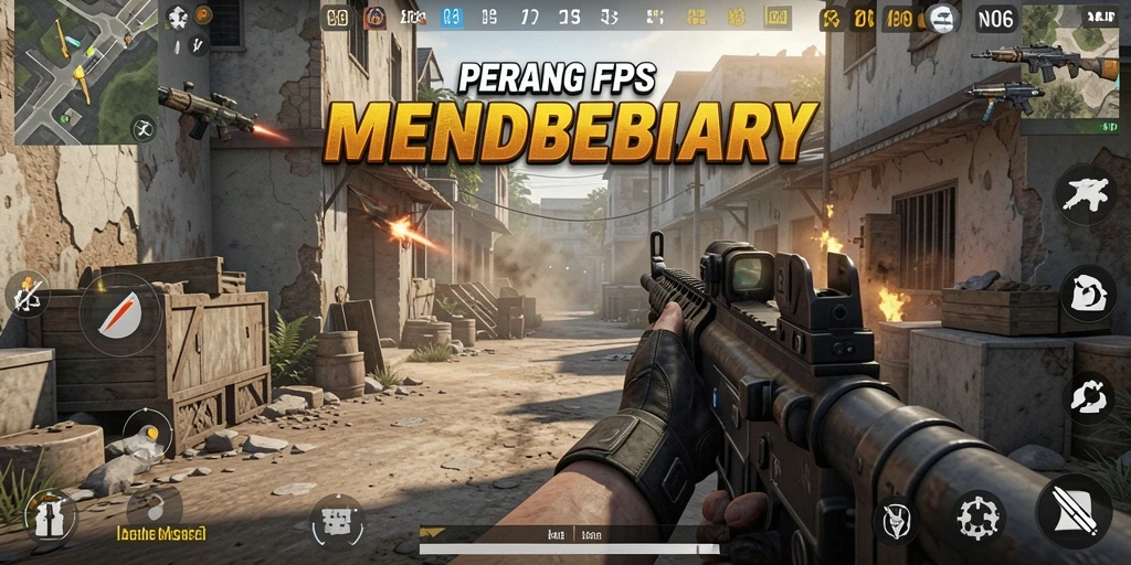 Tampilan gameplay FPS N06 dengan aksi menegangkan.