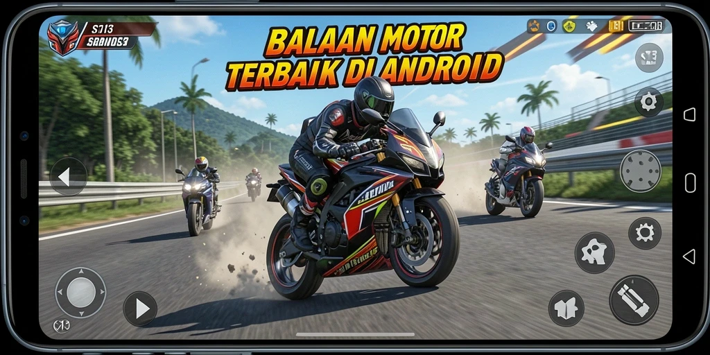 Tampilan mendebarkan dari gameplay balapan motor S13.