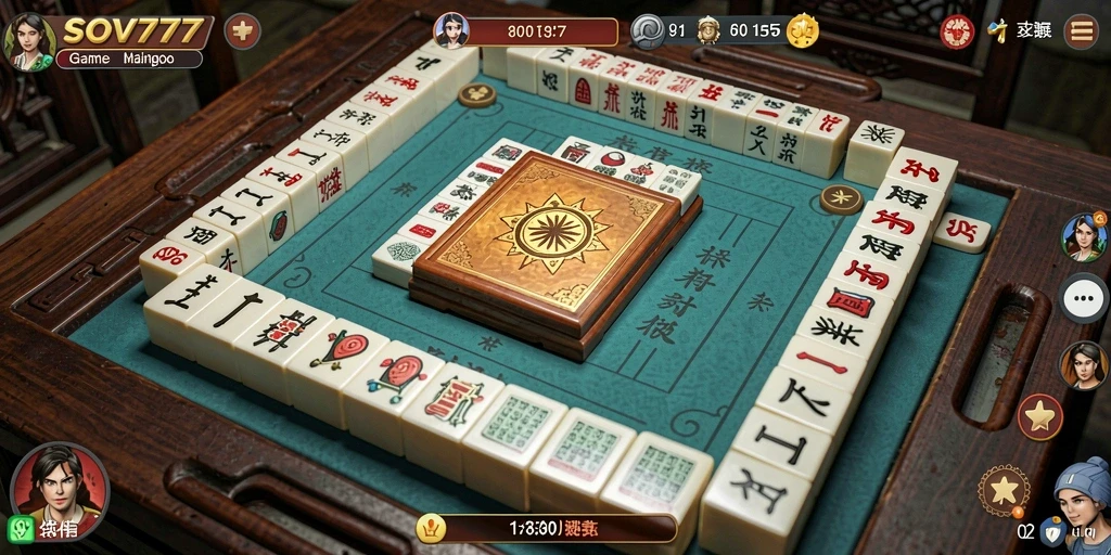 Tampilan gameplay <strong>SOV777</strong> yang menarik dan interaktif di papan Mahjong.