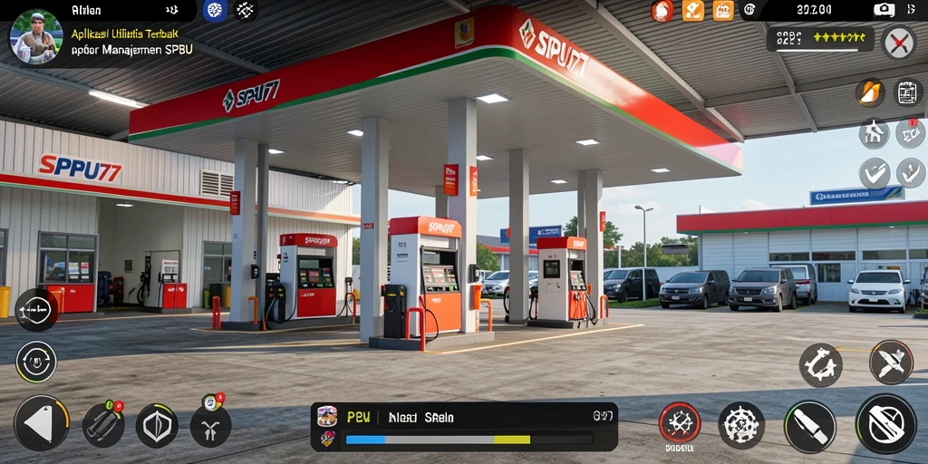 Tampilan utama SPBU77 yang menampilkan pencarian SPBU terdekat.