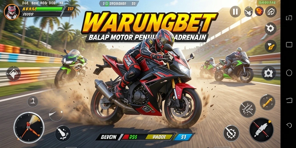 Tampilan gameplay <strong>WARUNGBET</strong> menunjukkan balapan cepat dan intens yang memanjakan mata.