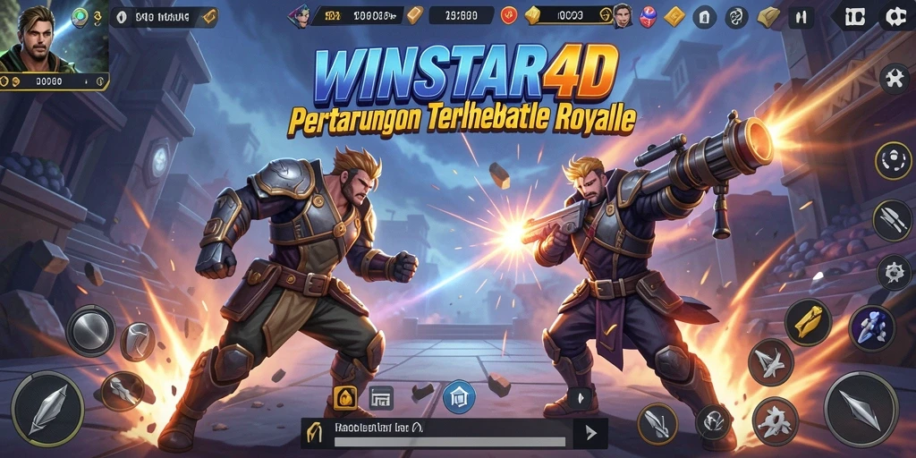 Tangkapan layar menunjukkan aksi intens dalam WINSTAR4D Battle Royale.