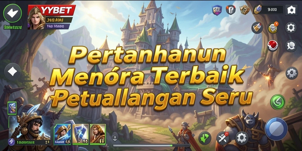 Screenshot gameplay YYBET yang menampilkan pertahanan menara yang epik.