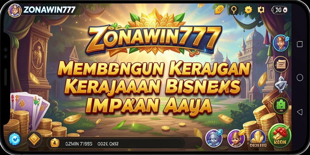 Screenshot gameplay ZONAWIN777 menampilkan aksi strategis membangun kerajaan bisnis.